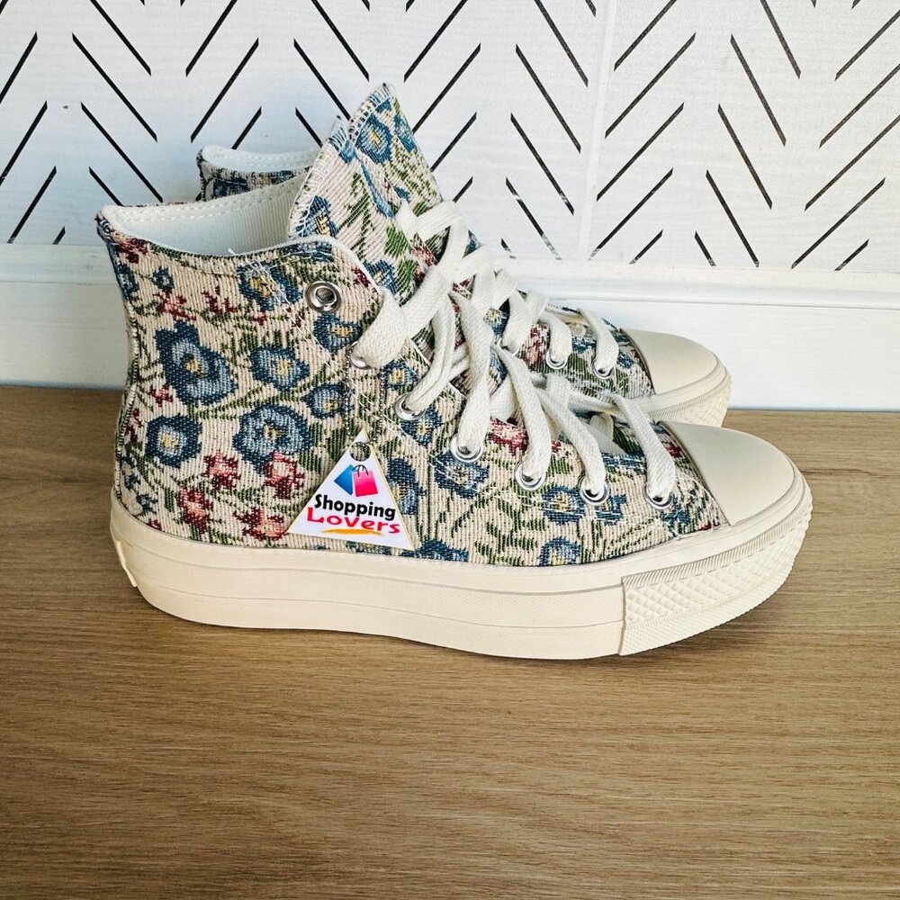 ⭐Converse Chuck Taylor Lift Hi 10 Womens Shoes Sneakers Floral Tapestry A11992C⭐ - Picture 11 of 13
